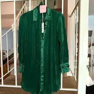 Crinkly Green  Blouse